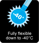 Fully flexible down to -40°C